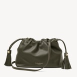 Hudson Large Crossbody Pouch in Forest Green Milled Pebble from Aspinal of London