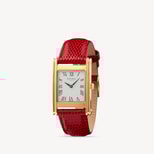 The Mayfair® Watch in Red Lizard & 23ct Gold Plated from Aspinal of London