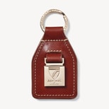 Shield & Plaque Keyring in Smooth Cognac from Aspinal of London
