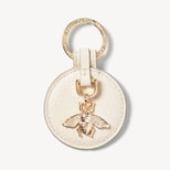 Bee Keyring in Ivory Pebble from Aspinal of London