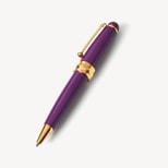 Baby Ballpoint Pen in Fig Enamel & 18ct Gold Plated from Aspinal of London