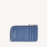 Zipped Coin & Card Holder in Bluebird Pebble from Aspinal of London