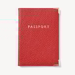 Passport Cover in Cardinal Red Pebble from Aspinal of London