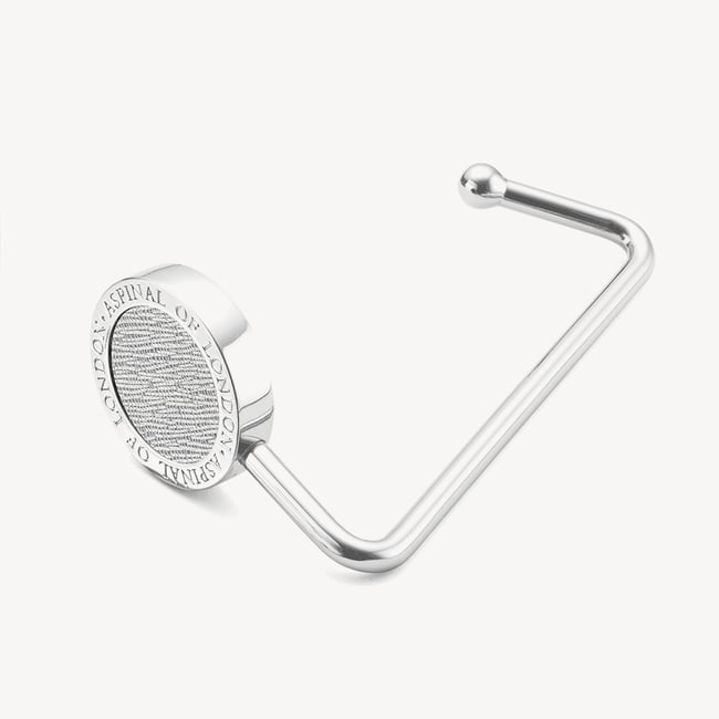 Handbag Hook in Silver Saffiano Aspinal of London