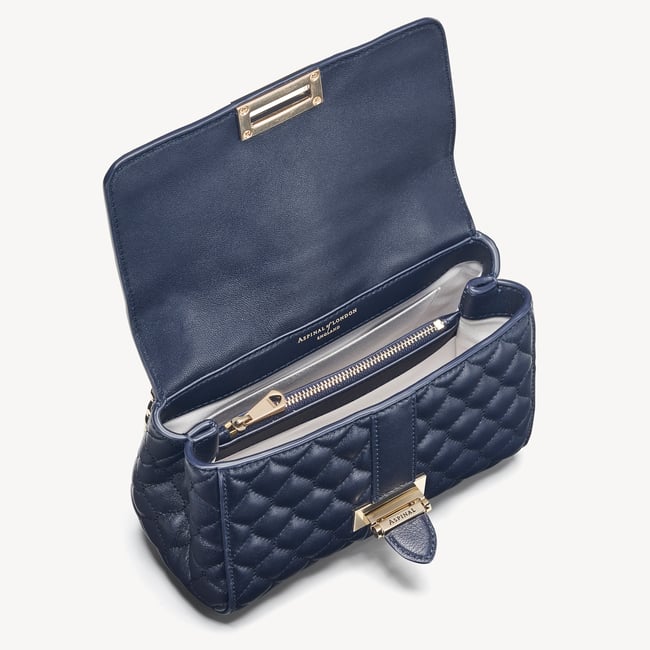 Porter Girl Shoulder Sacoche Bag (Large) - Navy Blue Nylon, Water Repellent Crossbody Bag