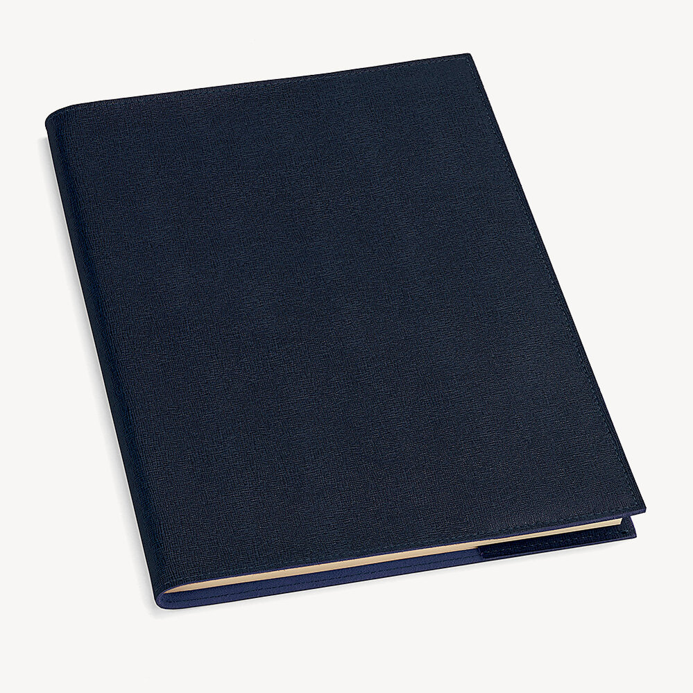 A4 Refillable Journal  Navy Saffiano