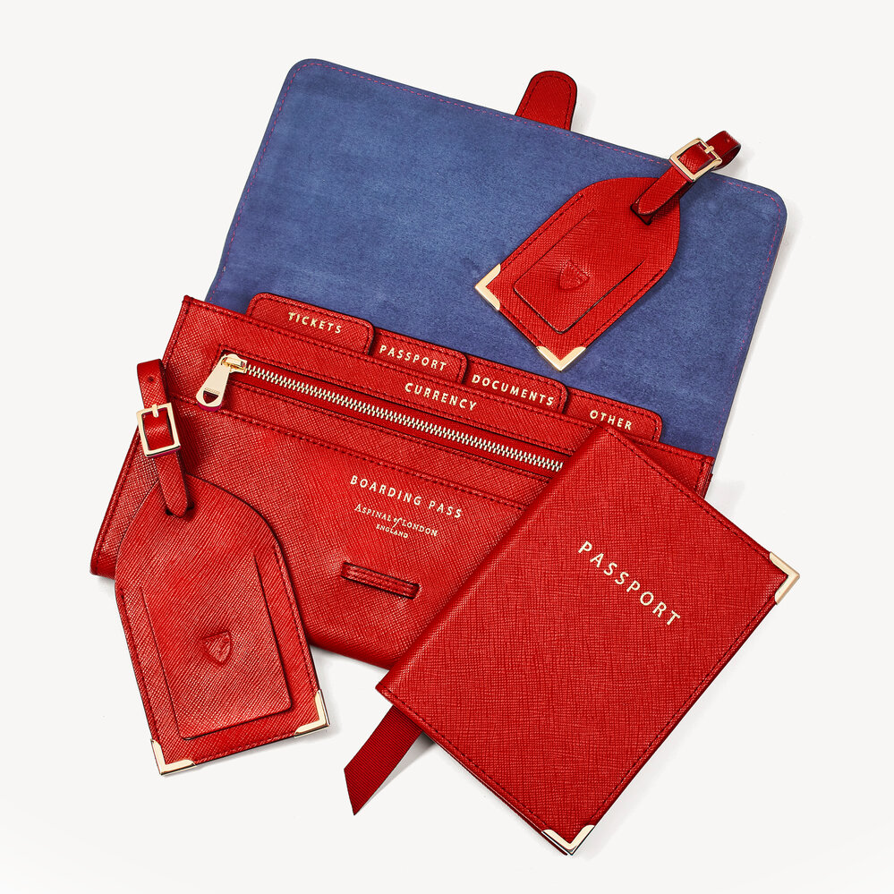 Personalised Leather Travel Collection Gift Set Aspinal