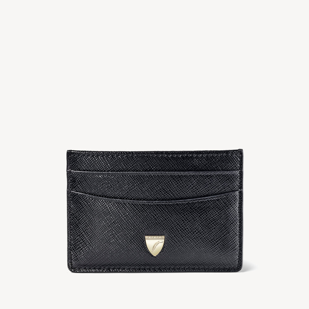 Slim Credit Card Holder Black Saffiano