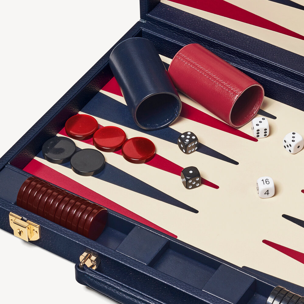 17-inch Backgammon Set Navy Pebble