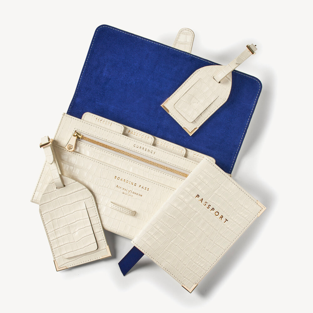 Personalised Leather Travel Collection Gift Set Aspinal