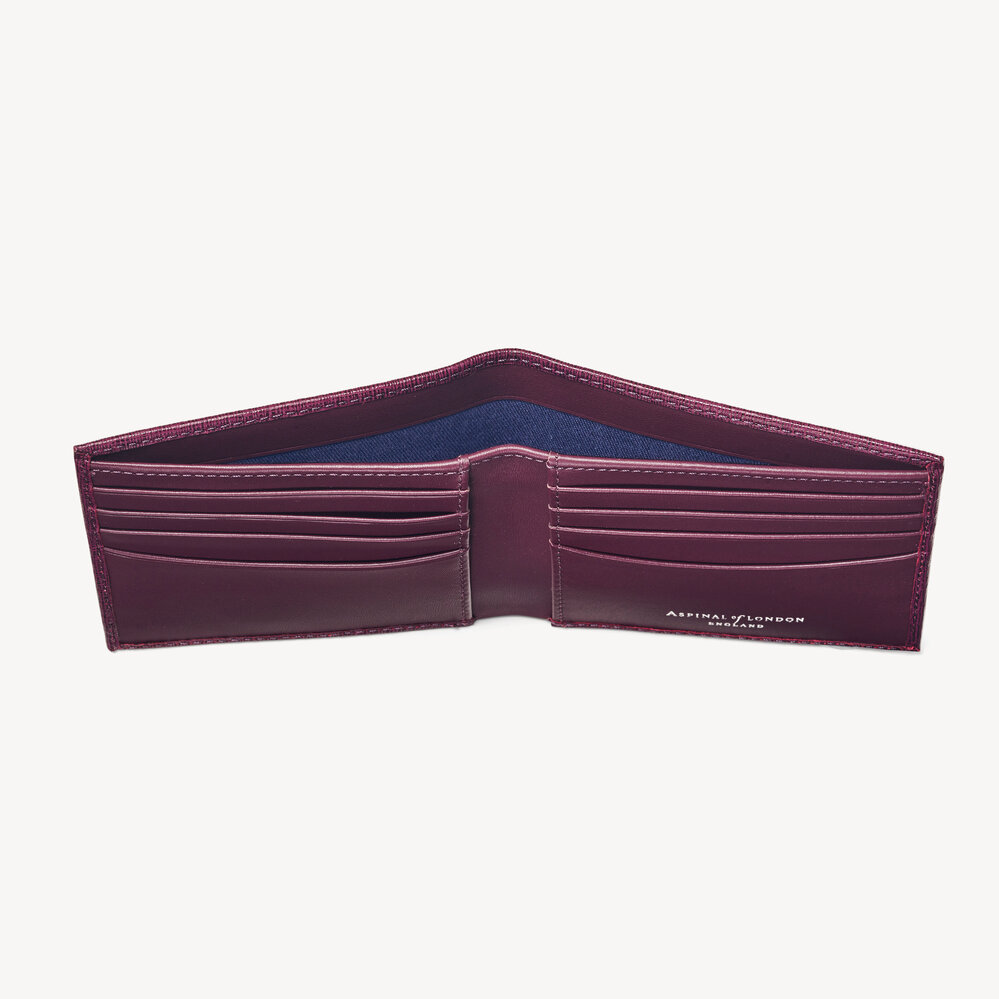 8 Card Billfold Wallet Burgundy Saffiano