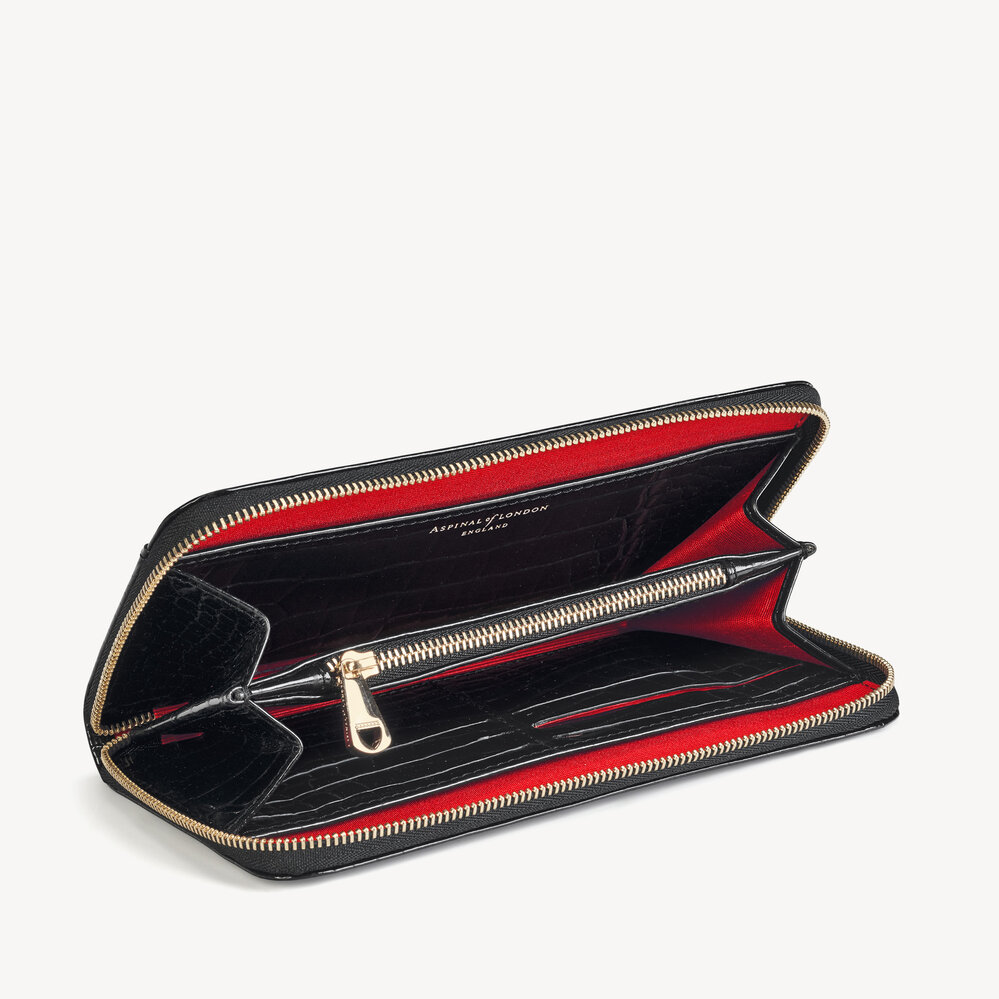 Continental Purse Black Patent Croc