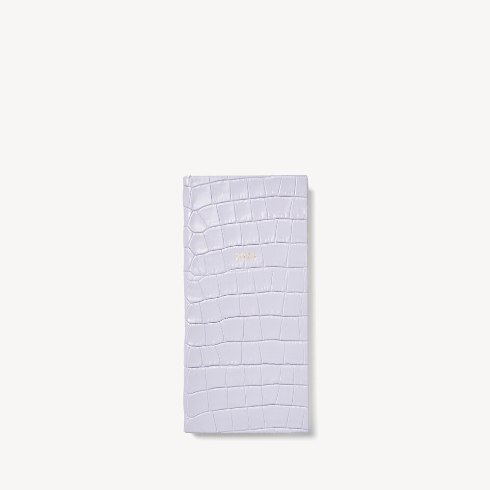 2023 Slim Pocket Leather Diary Lavender Small Croc