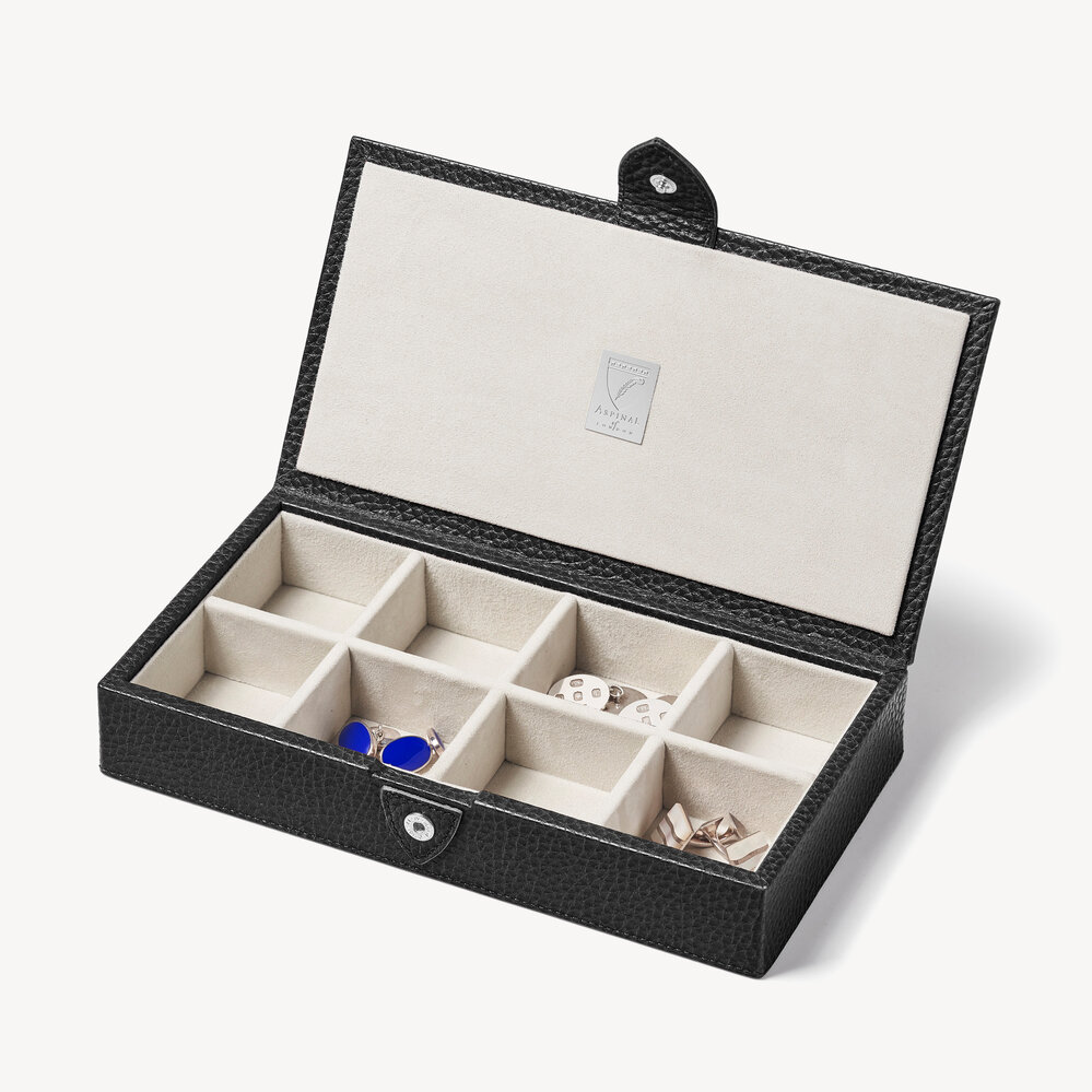 Men's Cufflink Box Black Pebble