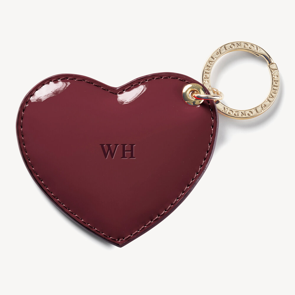Heart Key Ring Cherry Red Patent