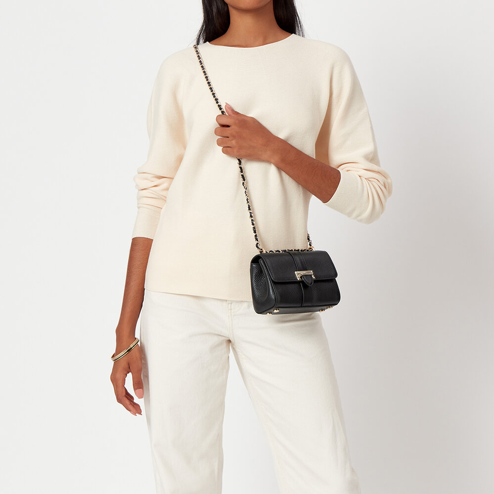 Micro Lottie Bag Black Pebble