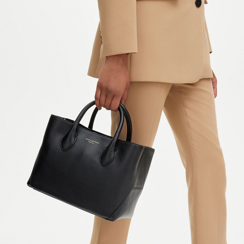 Midi London Tote Black Pebble