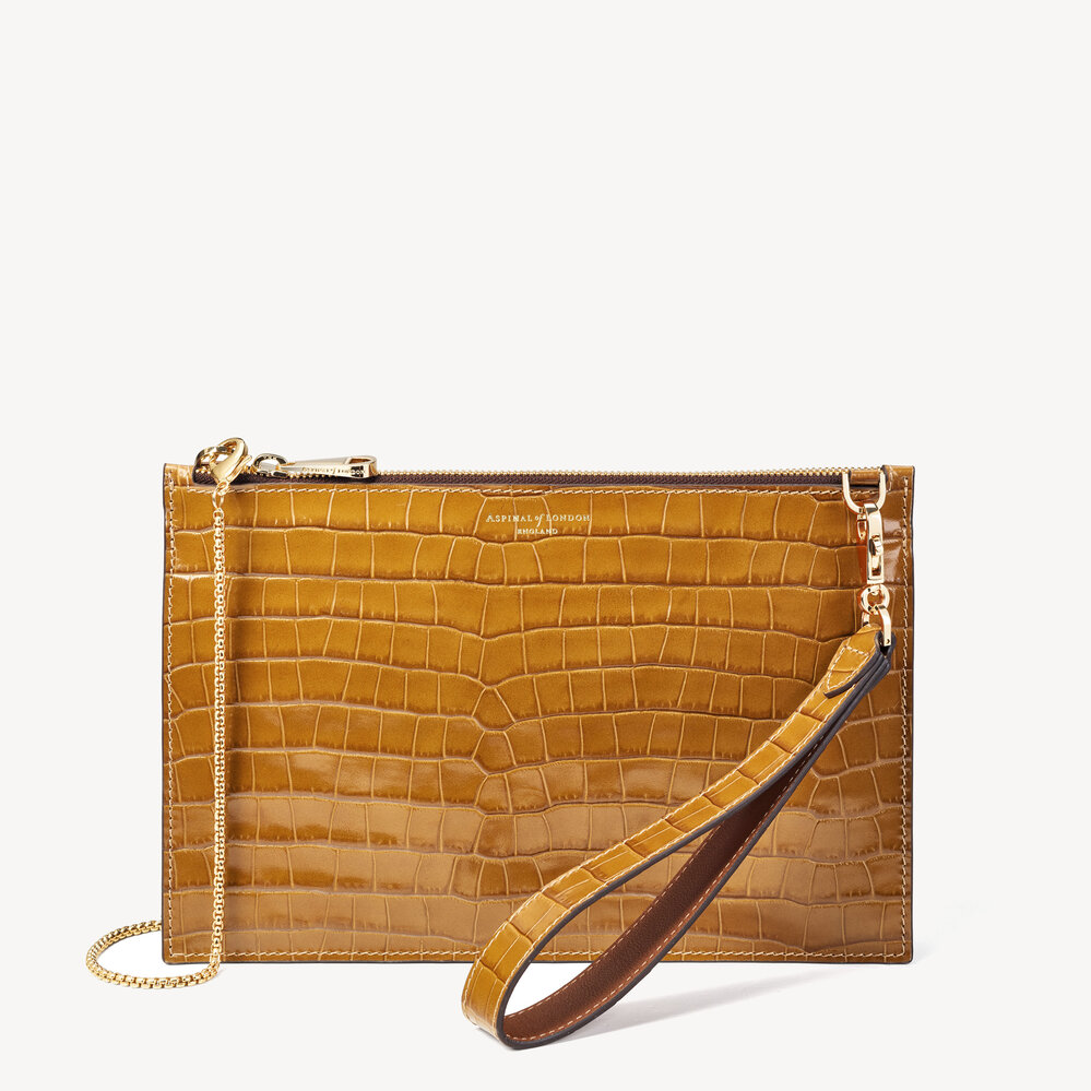 Soho Bag Deep Shine Vintage Tan Small Croc
