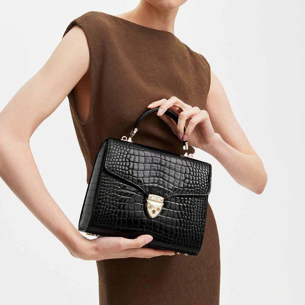 Mayfair Bag Black Patent Croc