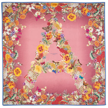 Ombre ‘A’ Floral Silk Scarf in Pink Ombre ‘A’ Floral Silk Scarf in Pink