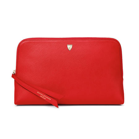 Large Essential Cosmetic Case in Scarlet Saffiano Large Essential Cosmetic Case in Scarlet Saffiano