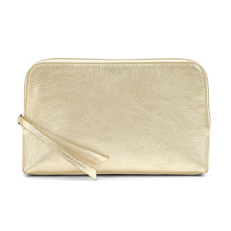 Large Essential Cosmetic Case in Pale Gold Pebble Large Essential Cosmetic Case in Pale Gold Pebble