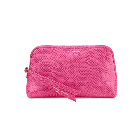 Small Essential Cosmetic Case in Raspberry Lizard Small Essential Cosmetic Case in Raspberry Lizard