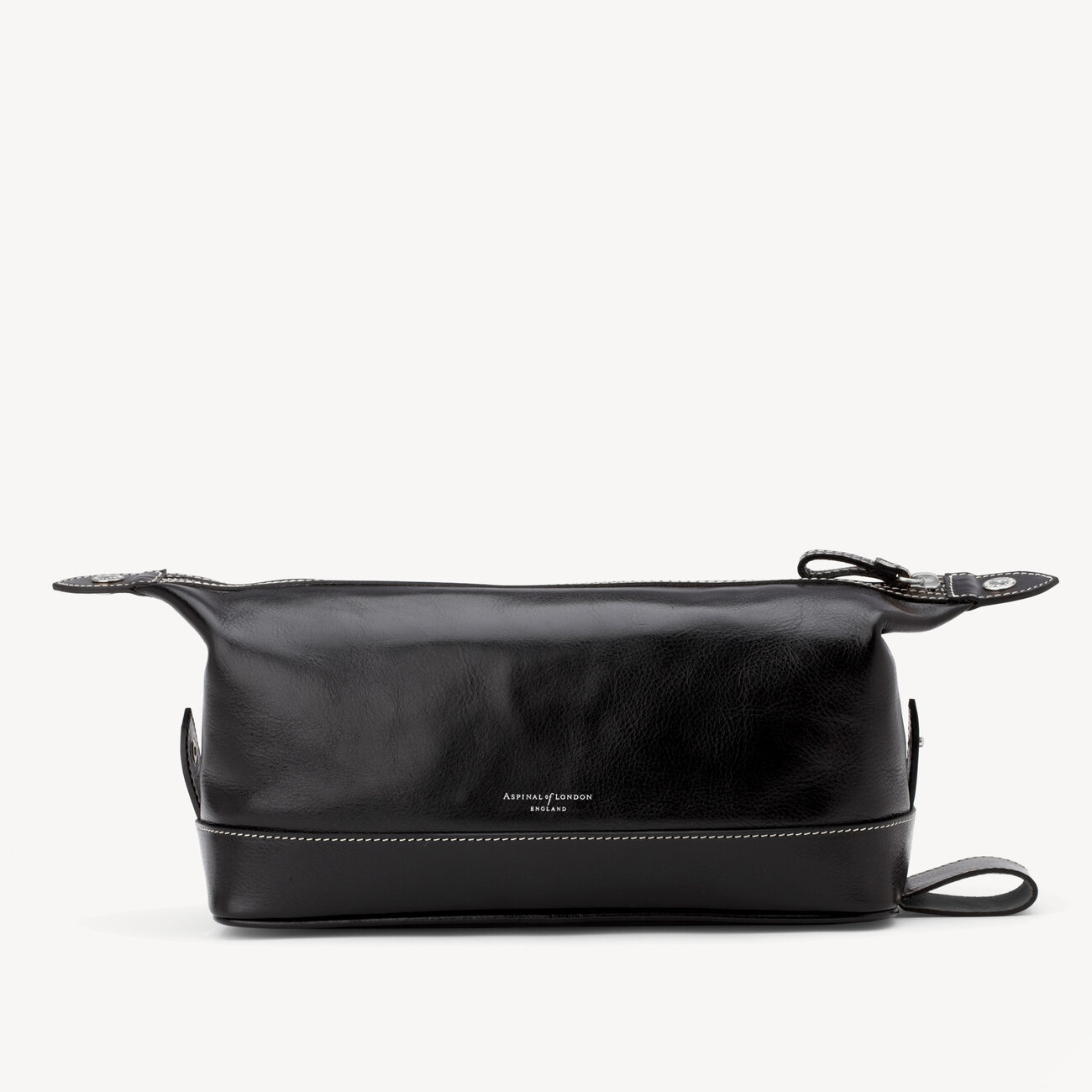 Men's Wash Bag in Smooth Black Aspinal of London