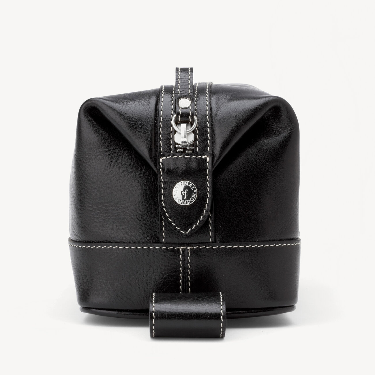 Men's Wash Bag in Smooth Black Aspinal of London