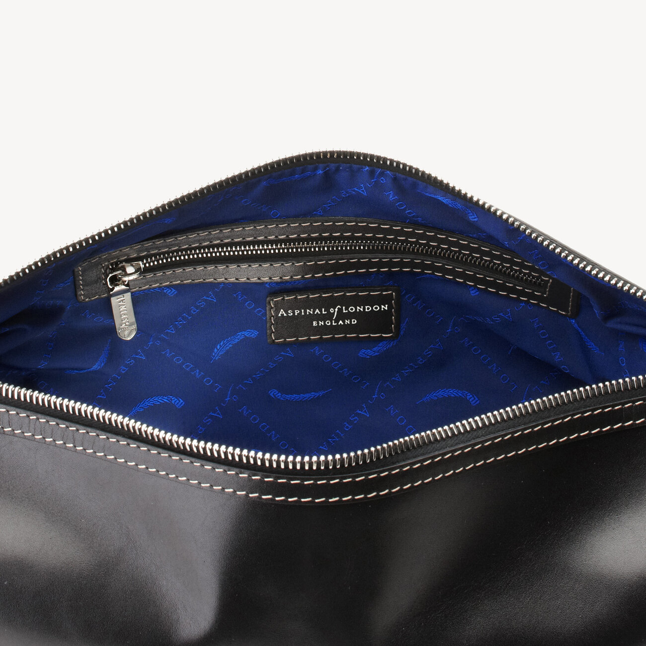 Men's Wash Bag in Smooth Black Aspinal of London