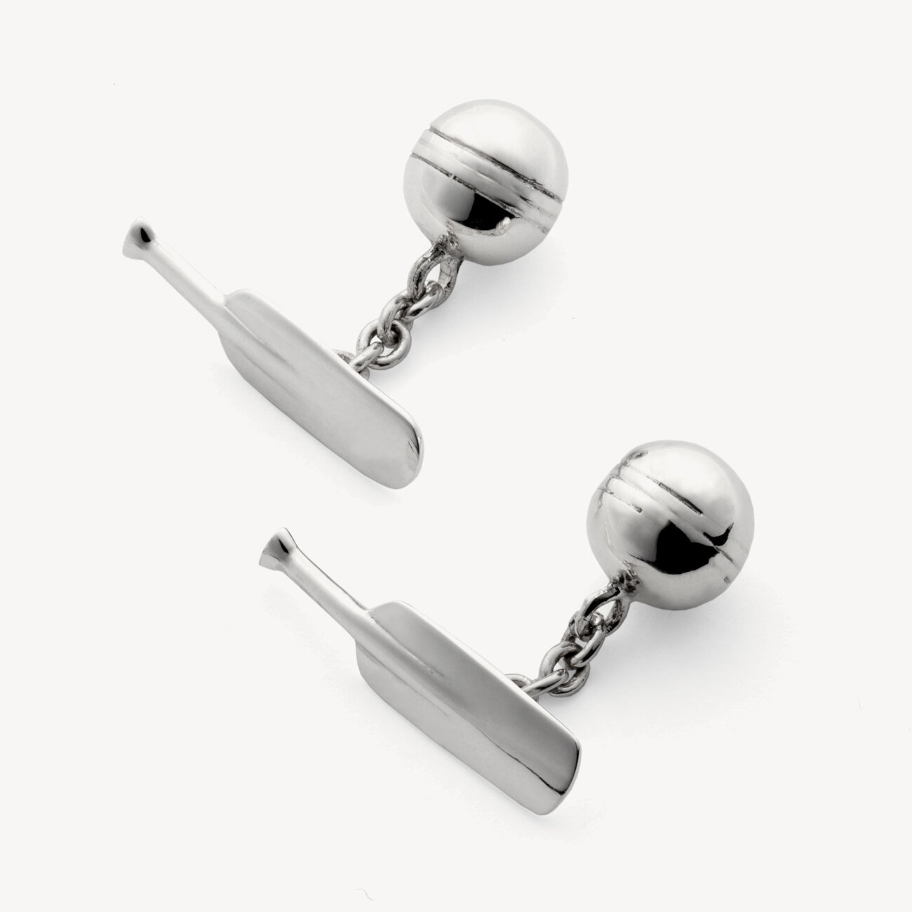 Sterling Silver Cricket Bat & Ball Cufflinks Aspinal