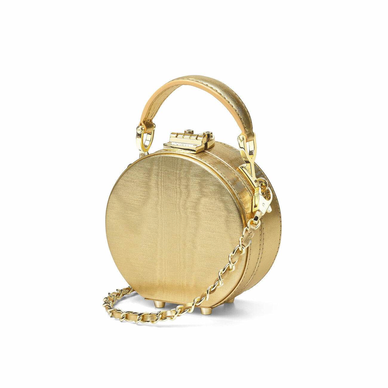 Giles x Aspinal Gold Micro Hat Box Bag Aspinal of London
