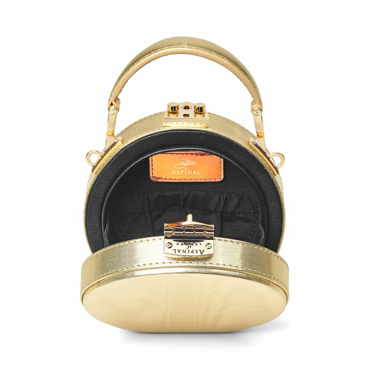 Giles x Aspinal Gold Micro Hat Box Bag Aspinal of London