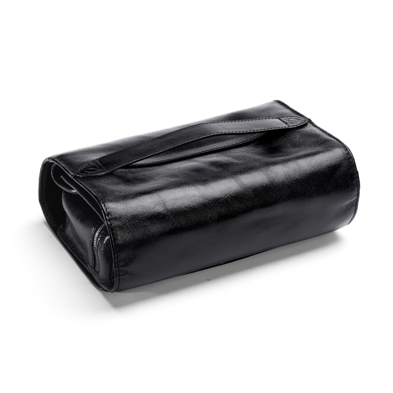 Men’s Leather Hanging Wash Bag in Black | Aspinal of London