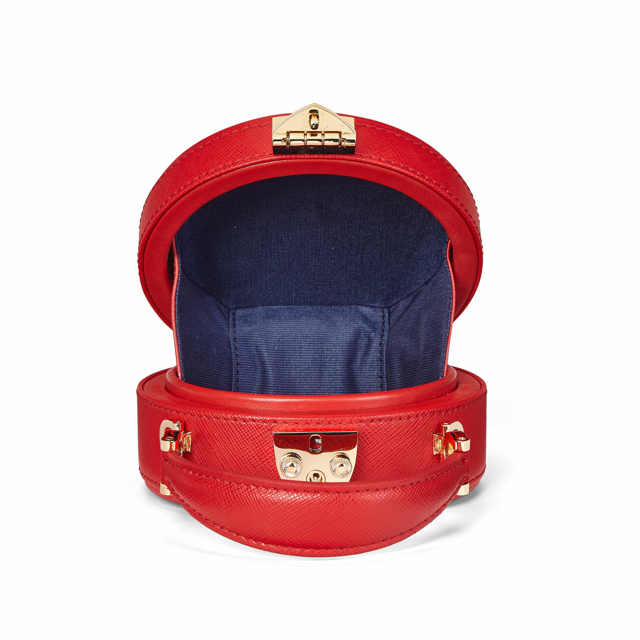 Micro Hat Box in Scarlet Saffiano Aspinal of London
