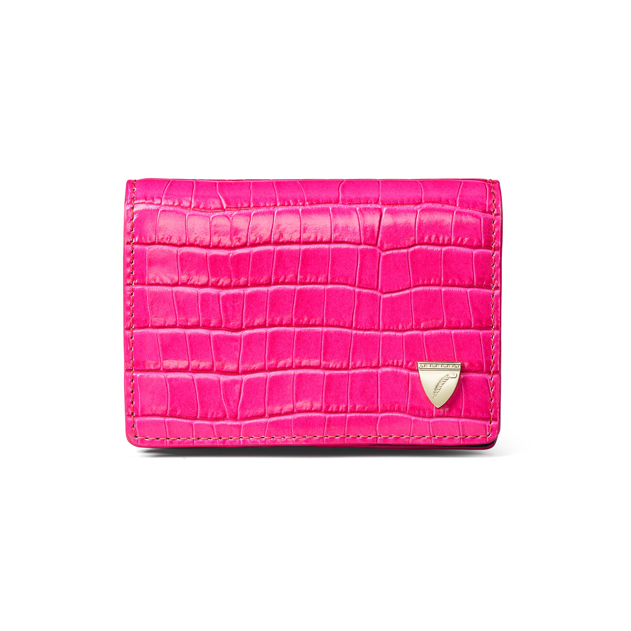 Pink Croc & Evergreen Accordion Card Case & Chain Aspinal