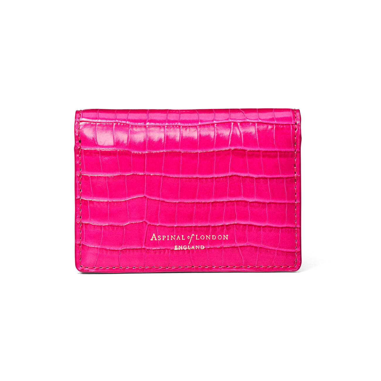 Pink Croc & Evergreen Accordion Card Case & Chain Aspinal