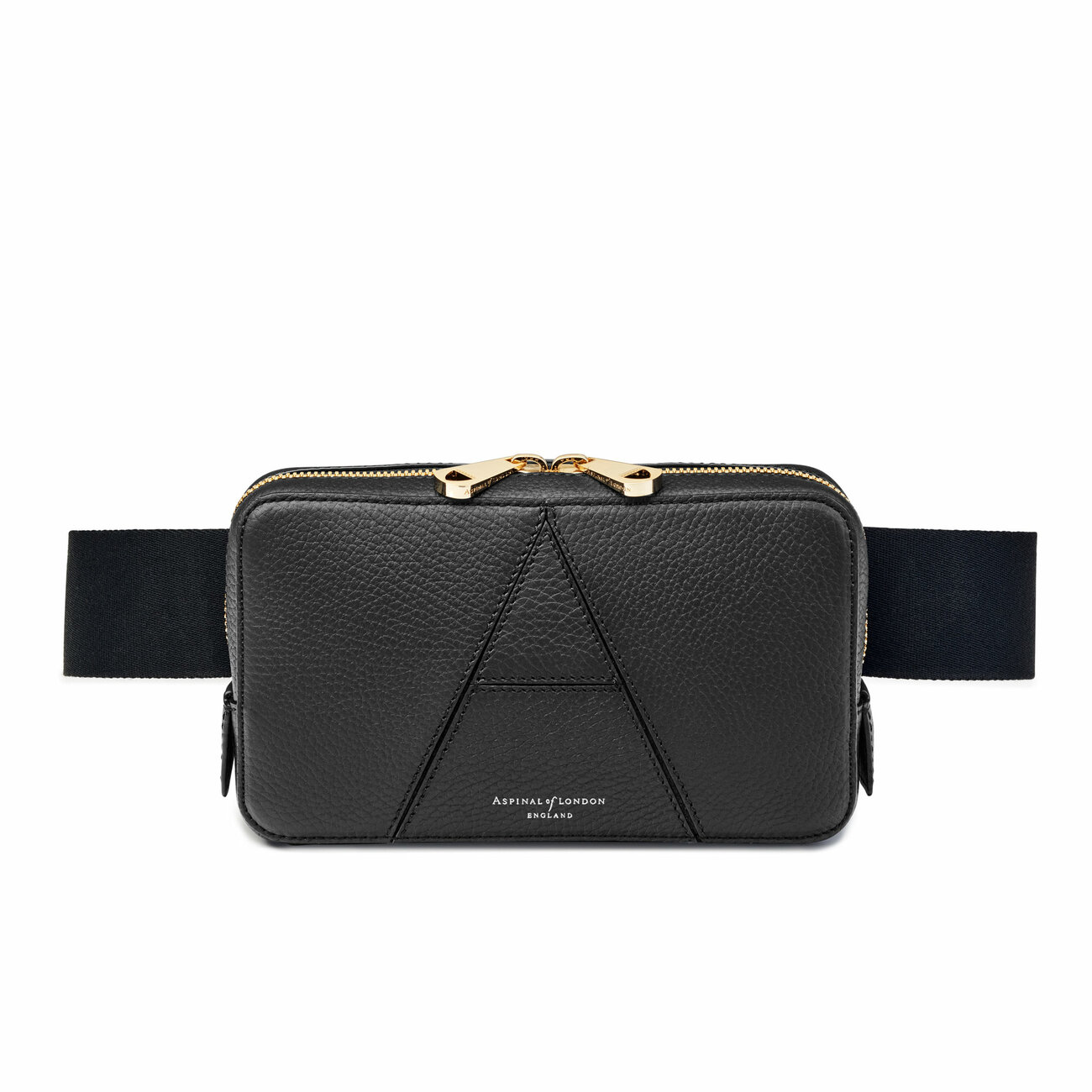 Camera Belt Bag in Black Pebble & Smooth Aspinal of London