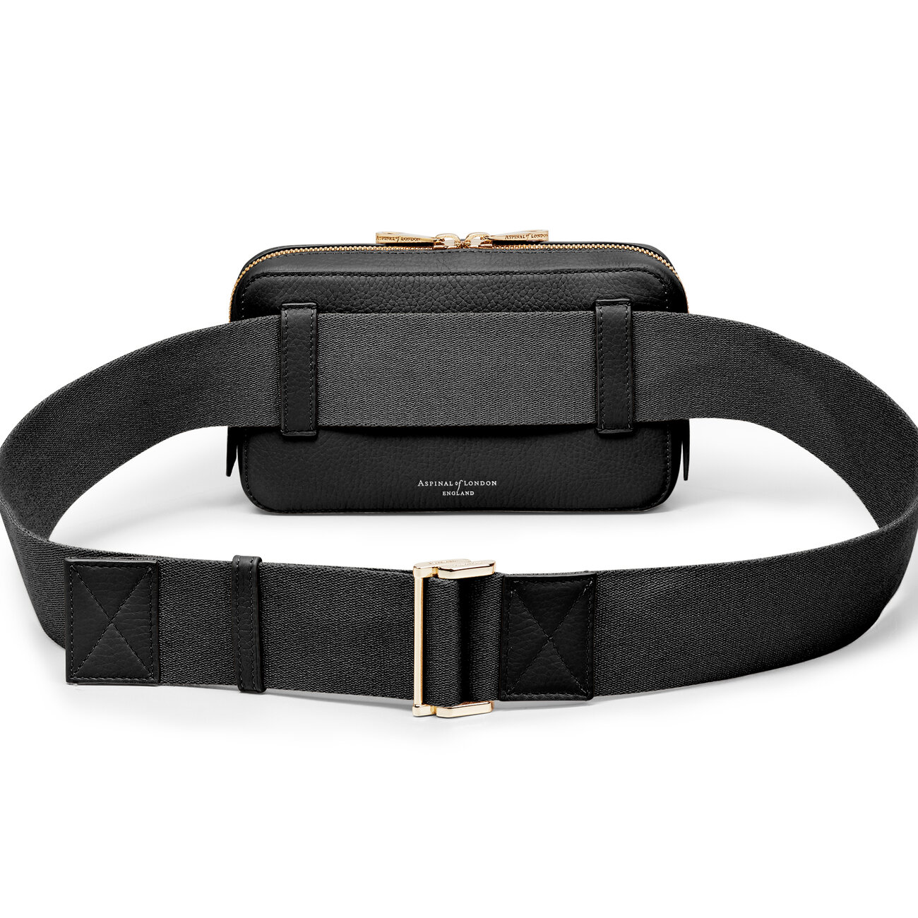Camera Belt Bag in Black Pebble & Smooth Aspinal of London