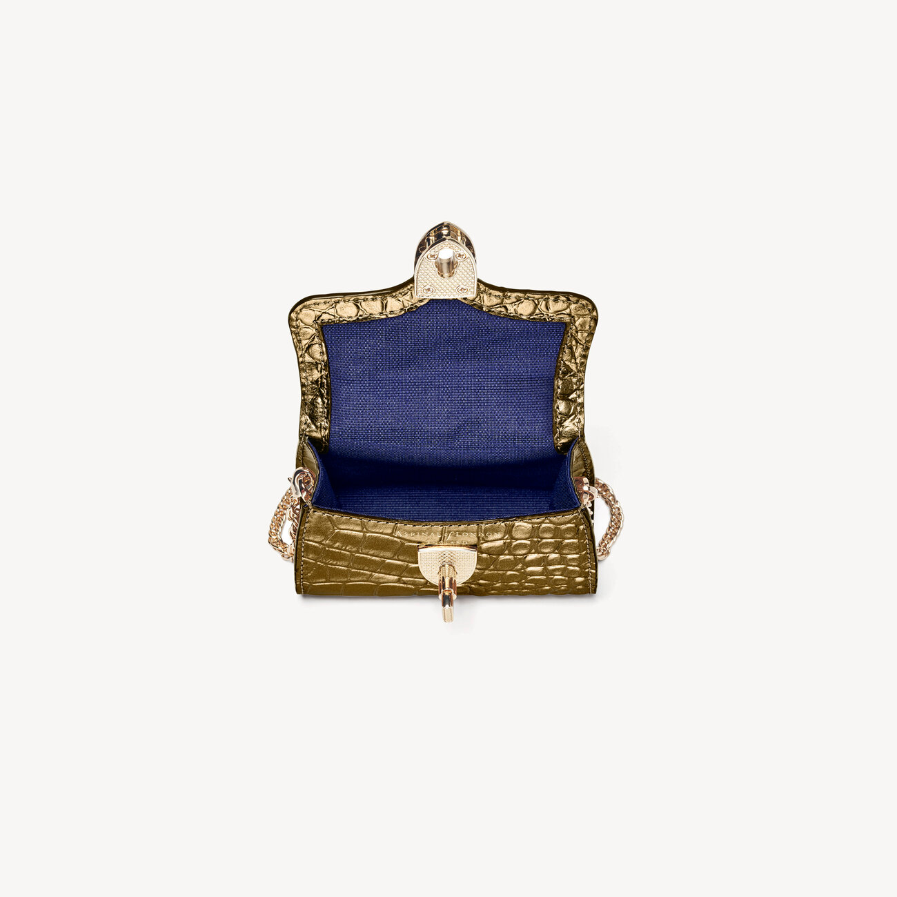 Nano Mayfair Bronze Metallic Double Croc Aspinal of London