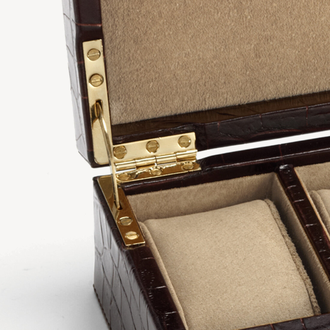 Five Watch Box in Amazon Brown Croc Aspinal of London