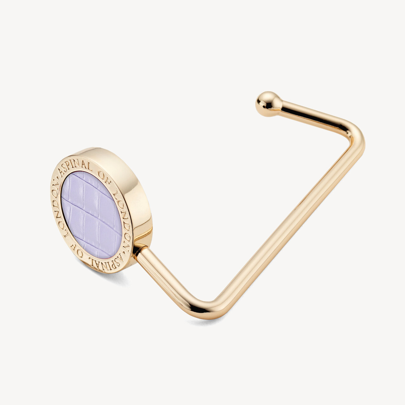 Handbag Hook in English Lavender Croc Aspinal of London