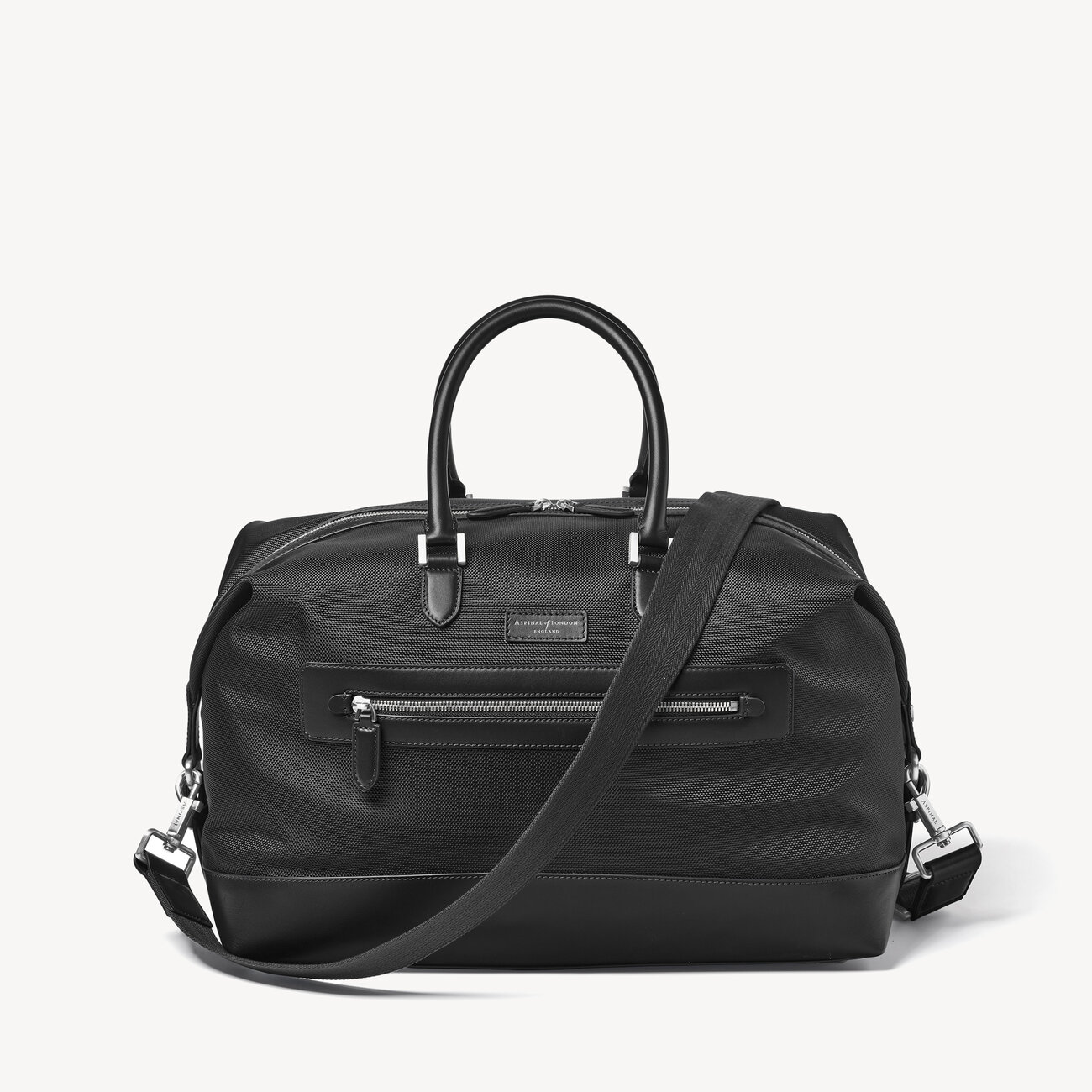 Men's Gym Bag in Black Nylon Aspinal of London