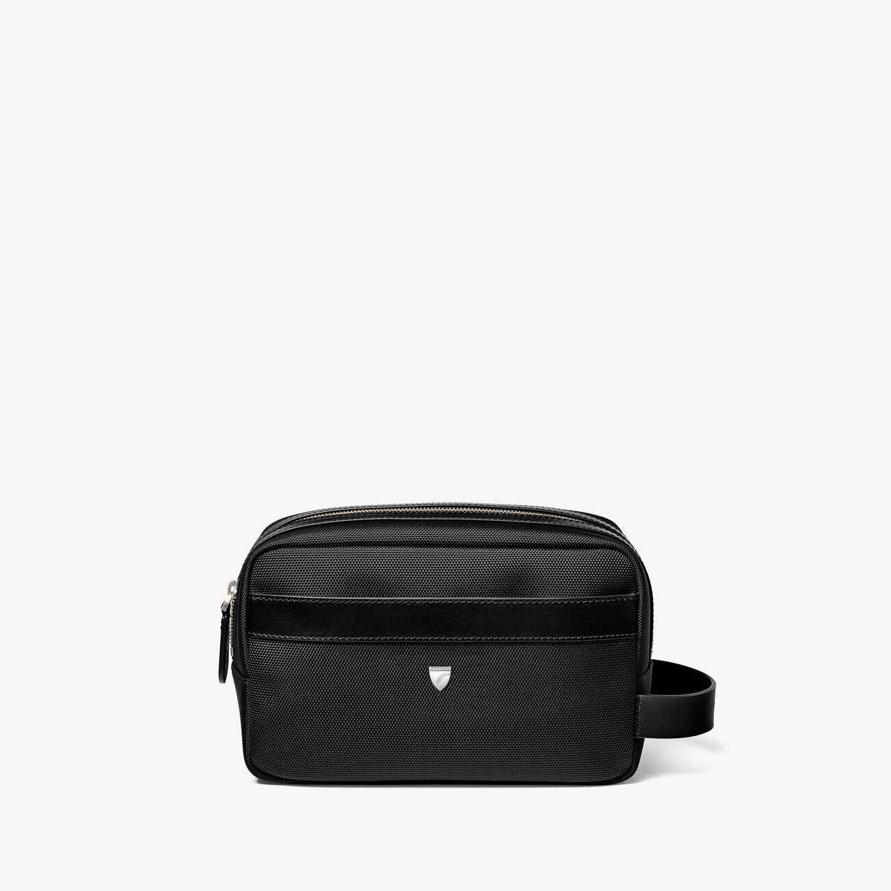 Men's Wash Bag in Black Nylon Aspinal of London