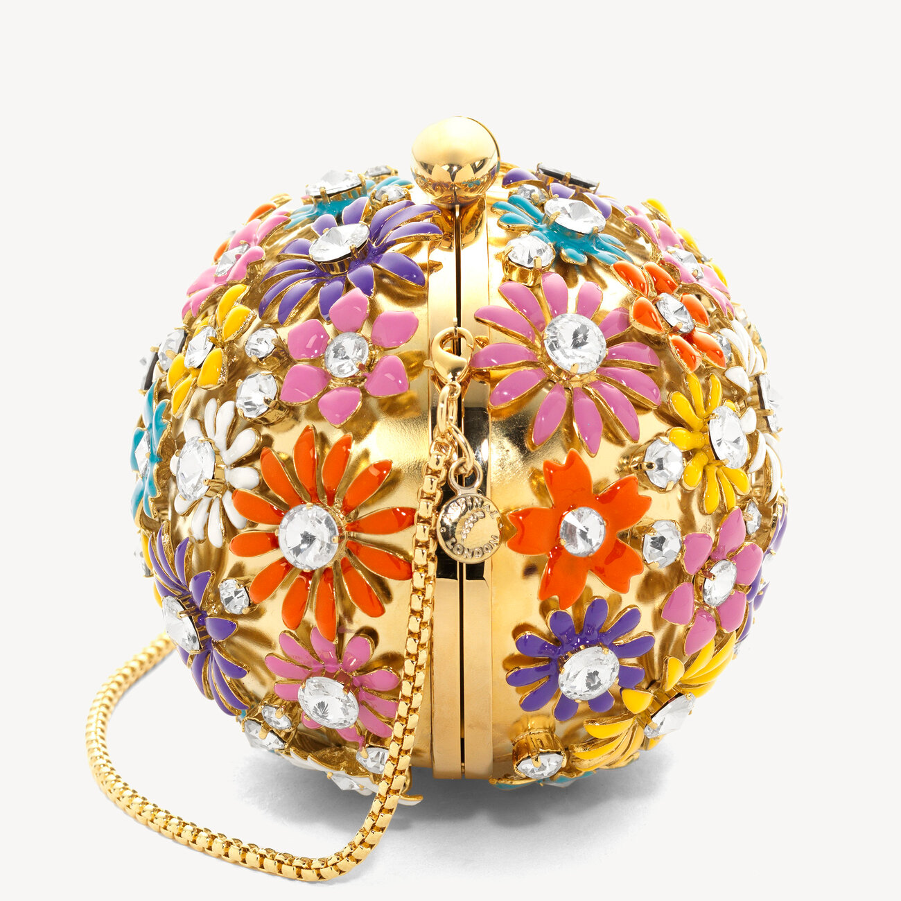 Embellished Floral Egg Clutch Aspinal of London