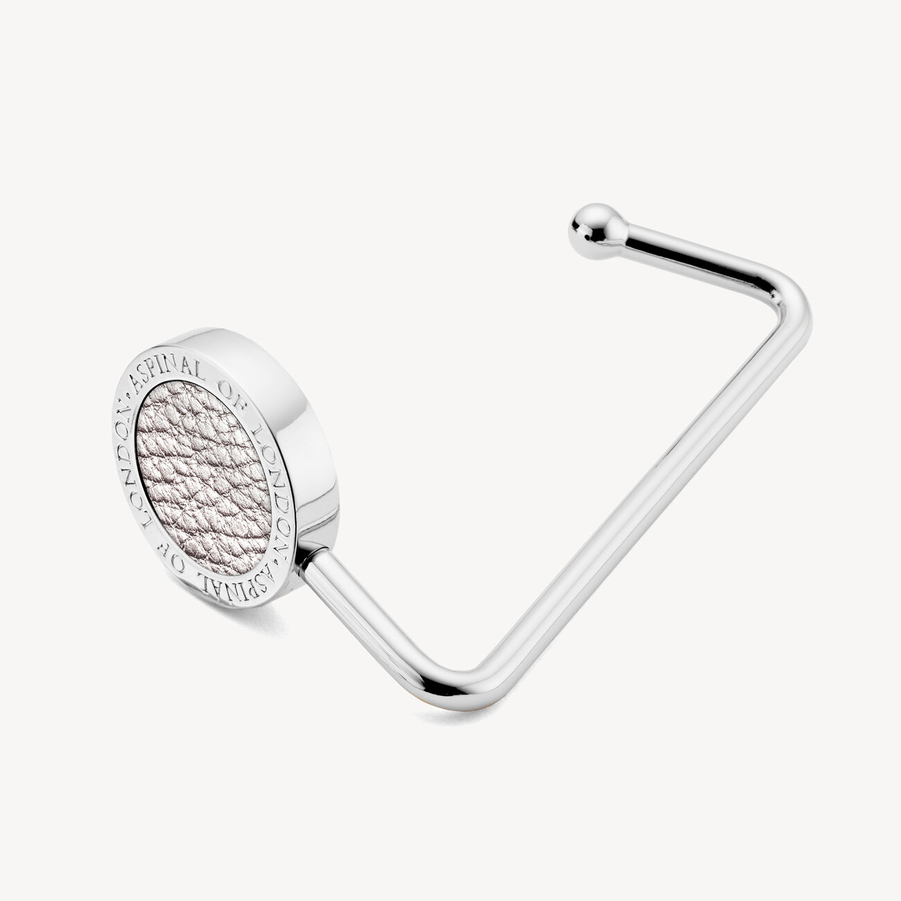 Aspinal Handbag Hook in Silver Pebble Aspinal of London