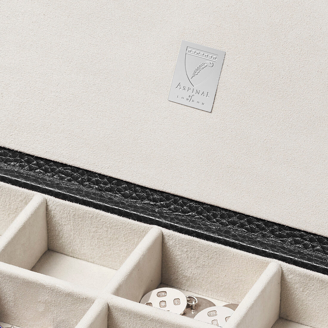 Men's Cufflink Box in Black Pebble Aspinal of London