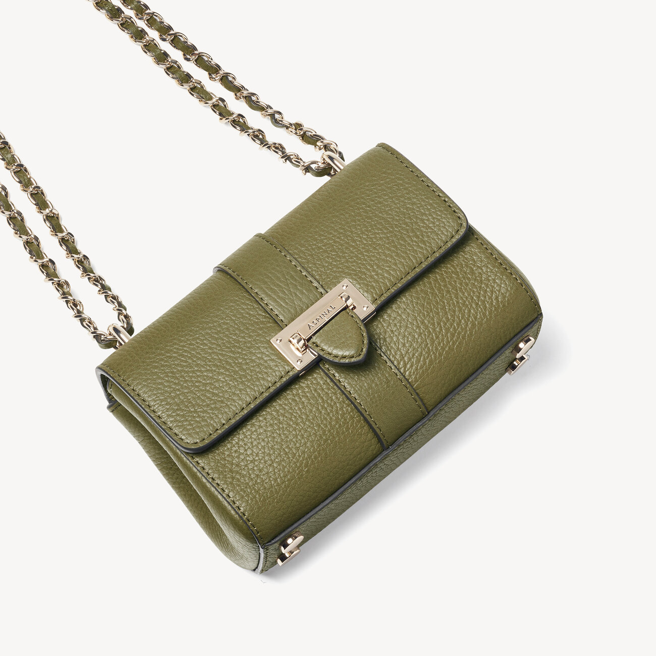 Micro Lottie Bag in Fern Pebble Aspinal of London