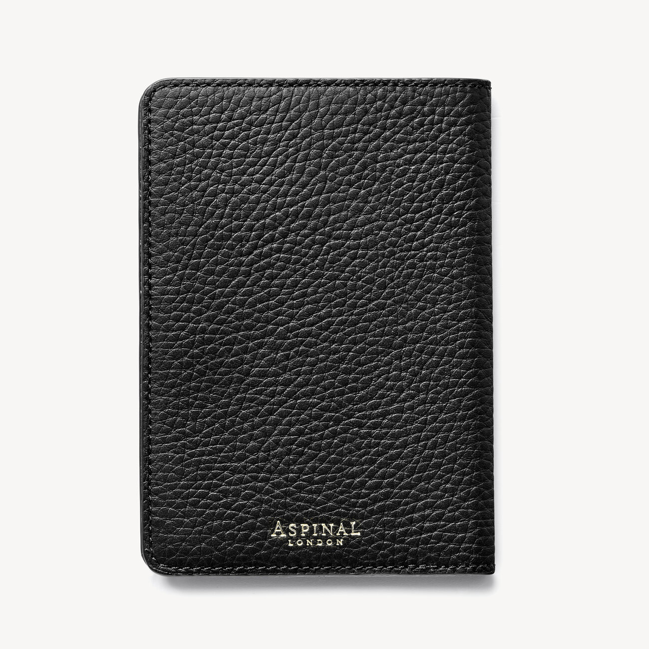 Passport Cover with Card Slots in Black Pebble Aspinal