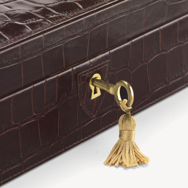 Four Piece Watch Box Deep Shine Amazon Brown Croc